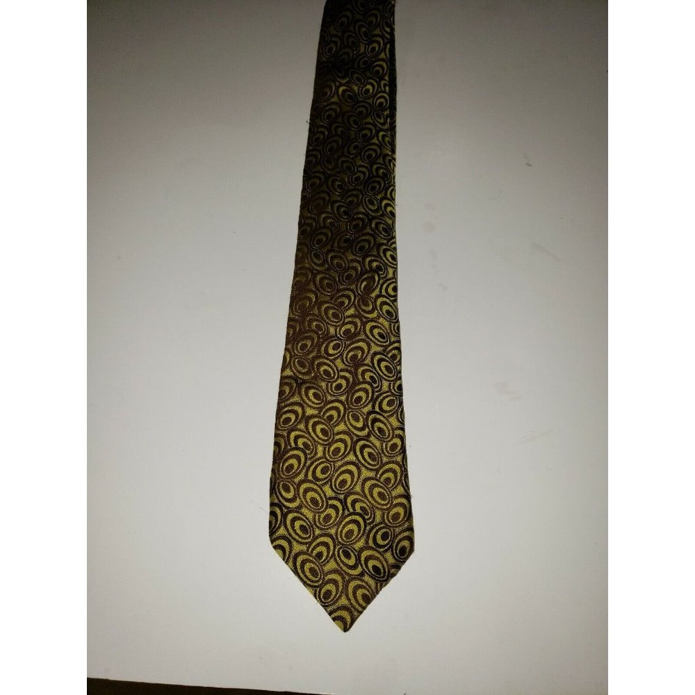 Neck Tie Kuhlman tie mens green brown secta Silk made in Italy